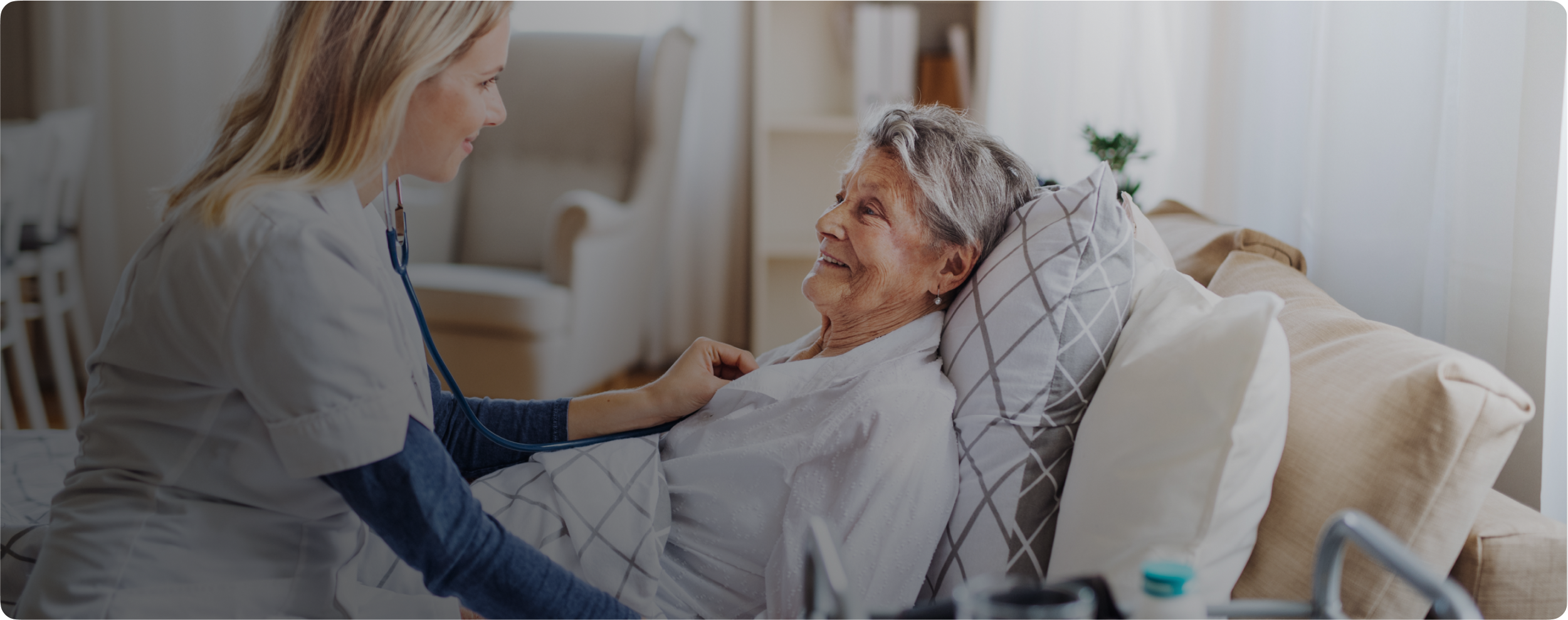 A nurse and an old woman